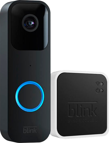 Blink - Smart Wifi Video Doorbell – Wired/Battery Operated with Sync Module 2 - Black